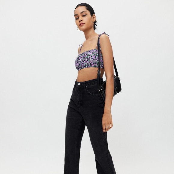 Motel Hepsie Tie-Shoulder Cropped Bralette Top NWT Size S - Picture 3 of 7